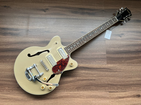 Gretsch - G2655T-P90 STREAMLINER™ Center Block JR. Double-Cut P90 With BIGSBY® Two-Tone Sahara Metallic and Vintage Mahogany Stain