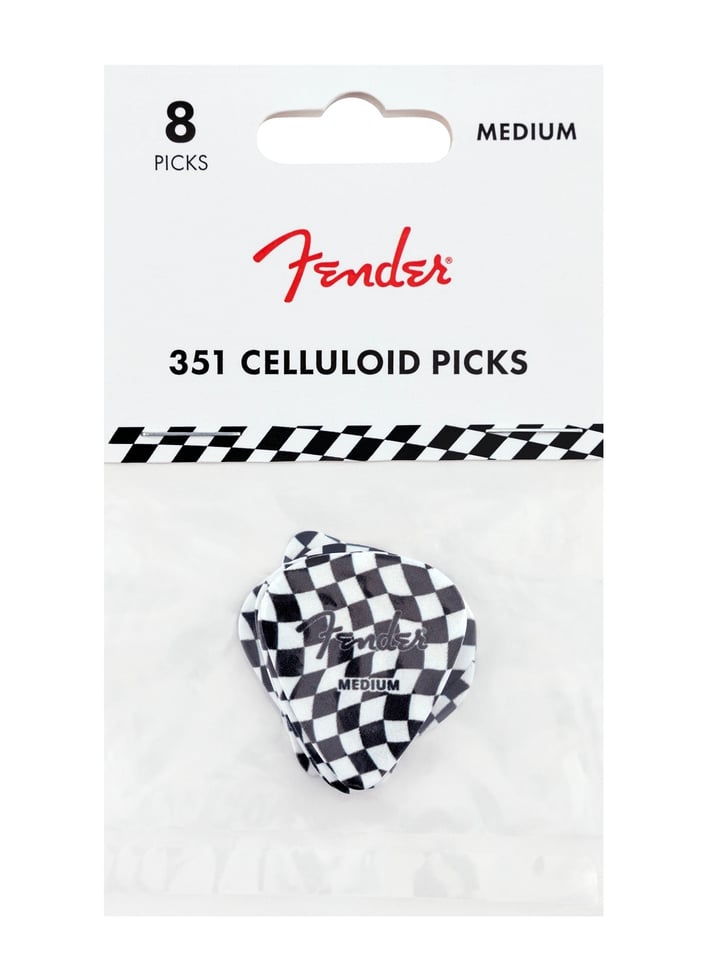 Fender Celluloid Wavy Checker Picks Pack x8