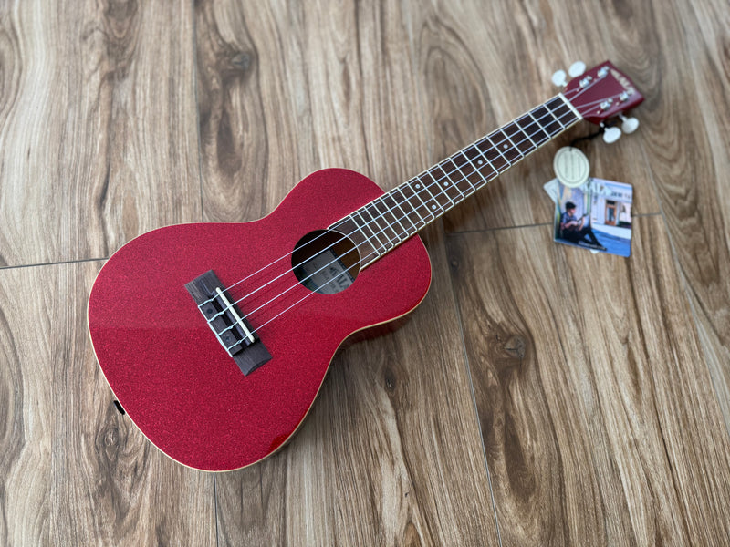 Kala Ritzy Red Sparkle Concert Ukulele