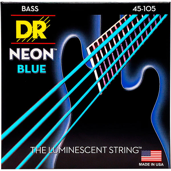 Dr Strings Neon Azules 4 Cuerdas 45-105