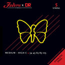 Fodera x DR Strings 34-105 / 5 Cuerdas Acero Inoxidable