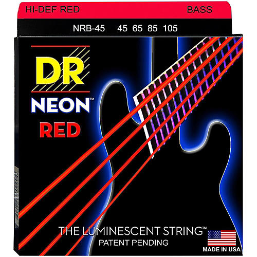 Dr Strings Neon Rojas 4 Cuerdas 45-105