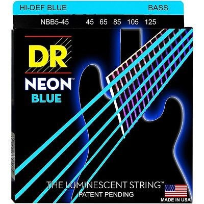 Dr Strings Neon Azul 5  45-125