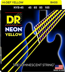 Dr Strings Neon Amarillas 4 Cuerdas 45-105
