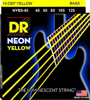 Dr Strings Neon Amarillas 5 Cuerdas 45-125